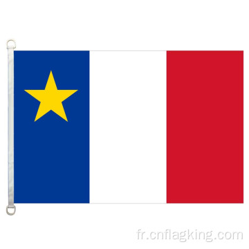 Drapeau national de l&#39;Acadie 100% polyester Bannière du pays de l&#39;Acadie